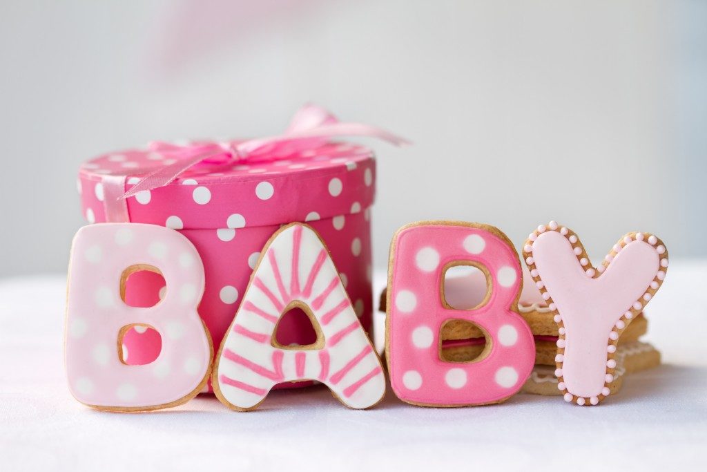 baby shower pink cookies