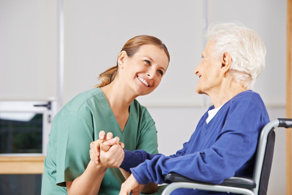 Elderly Woman in Stroke Rehabilitation